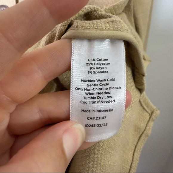 Talbots Textured Shacket Neutral Size XL Pockets - Picture 5 of 7